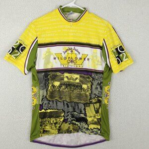Voler Jersey Mens Large Green Short Sleeve 3/4 Zip Cycling Riding Performance